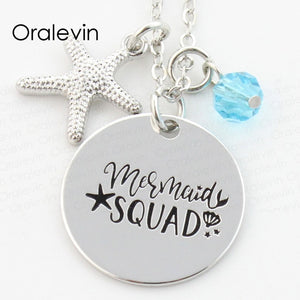 Mermaid Pendants with Charms - 4 Different Engravings Available!