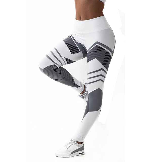 Geometric Pattern Sport Leggings - Yoga, Fitness