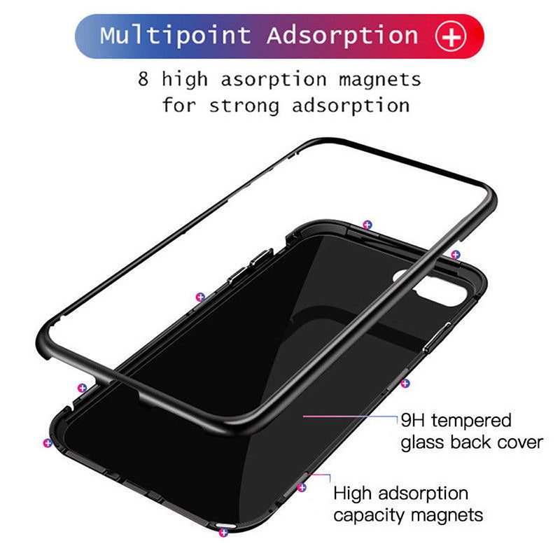 Magnetic Adsorption Metal Hard Case for iPhone X 8 7 6 6S Plus & for Samsung Galaxy S9